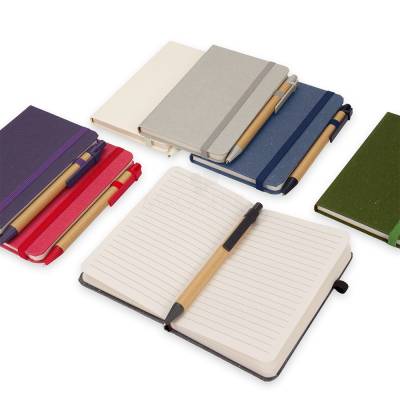 Caderneta Palha de Trigo com Caneta Para Brindes