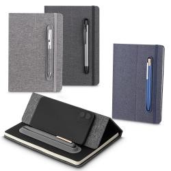 Caderno com Suporte para Celular e Caneta Personalizado