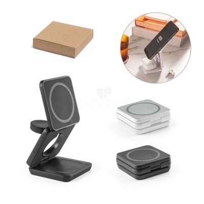 Carregador Magnético Wireless Dobrável 3 em 1 Personalizado