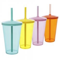 Copo Acrílico 550ml com Canudo Personalizado