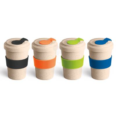 Copo Fibra de Bambu 500ml com Tampa Personalizado