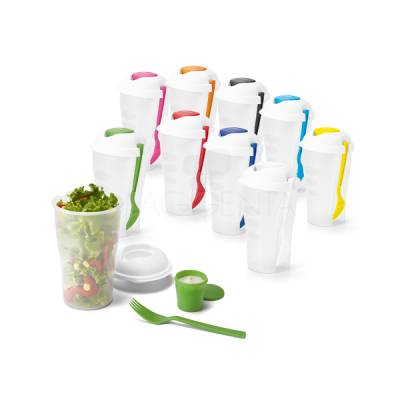 Copo para Salada 800ml com Garfo e Molheira Personalizado
