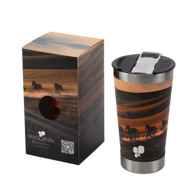 Copo Térmico 500ml com Abridor Personalizado com Gravação UV 360°