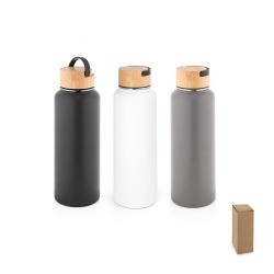 Garrafa Térmica Inox 1,2L com Tampa de Bambu Personalizada
