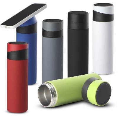 Garrafa Térmica Inox 400ml com Apoio para Celular Personalizada