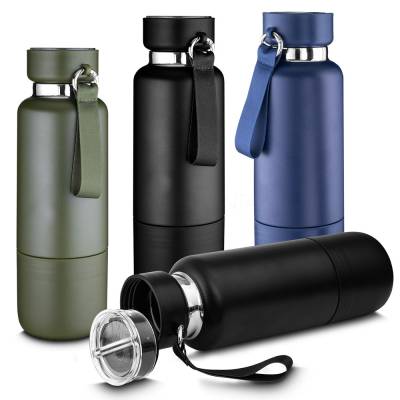 Garrafa Térmica Inox 500ml com Copo e Compartimento Personalizada