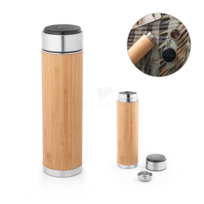 Garrafa Térmica Inox com Termômetro e Infusor 430ml Personalizada