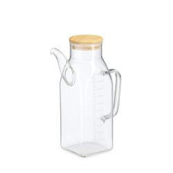 Jarra de Vidro Borossilicato 1L com Tampa de Bambu Personalizada