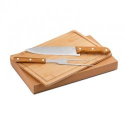 Kit Churrasco 3 Peças em Inox e Bambu Personalizado