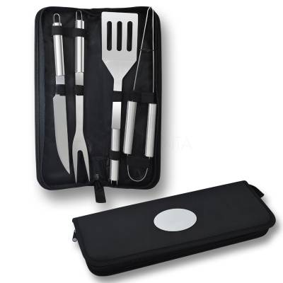 Kit Churrasco 4 Peças em Inox Personalizado