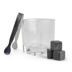 Kit Drink com Copo de Vidro e Pedras de Sabão Personalizado