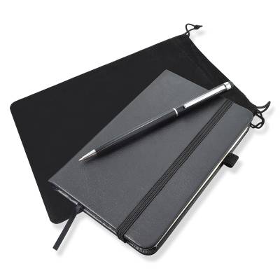Kit Executivo com Bloco Pautado e Caneta Metal Personalizado