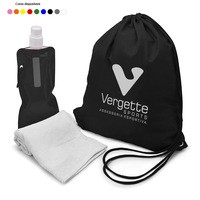 Kit Fitness com Saco, Squeeze e Toalha Personalizado