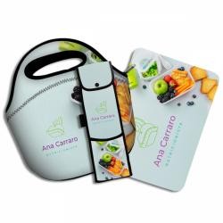 Kit Lancheira com Porta Talher e Jogo Americano Personalizado