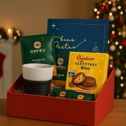 Kit Presente Corporativo com Café e Panetone Bites Personalizado